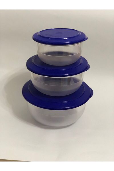 Tupperware Crystal 3-Piece Dark Blue Large Set