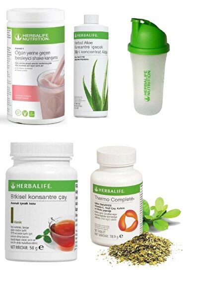 Herbalife Set Ahududu Beyaz Çikolata Shake Aloe Suyu- 50 gr Klasik Çay Thermo...