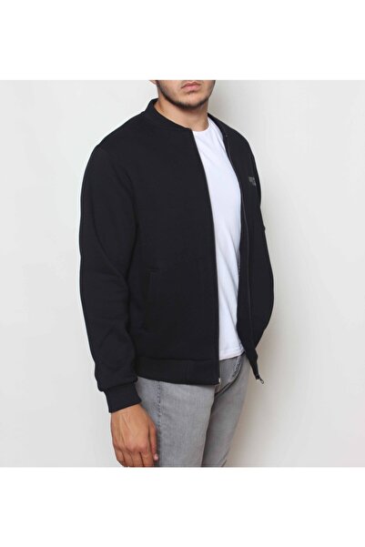 Cottoncool Ανδρικό μαύρο χτενισμένο βαμβακερό παλτό