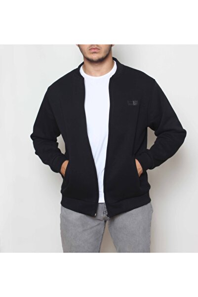 Cottoncool Ανδρικό μαύρο χτενισμένο βαμβακερό παλτό