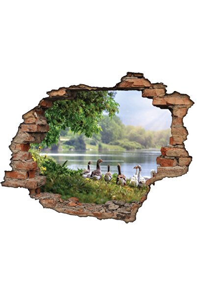 renkselart ملصق حائط على شكل بحيرة البطة المكسورة