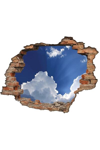 renkselart ملصق حائط سحابة الطوب المكسور باللون الأزرق السماوي 208