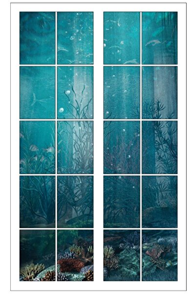 renkselart نافذة حوض السمك قاع البحر الجدار ملصق-52