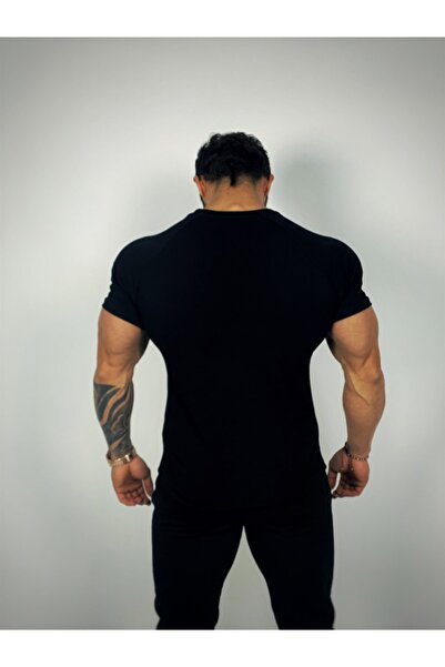 BLACK Erkek Siyah  Zyzz Fitness T-shirt