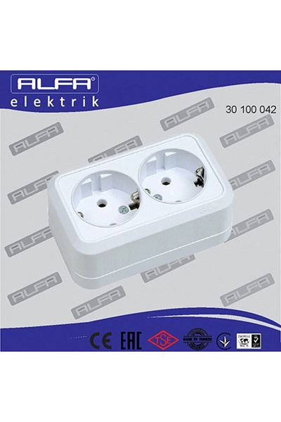 Alfa 2-Piece Surface Mounted Grounded Socket Plug