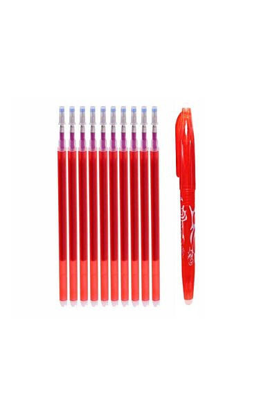 hodbehod Heat Erasable Erasable Refill Inside Pen and Pen Red 11 Pieces