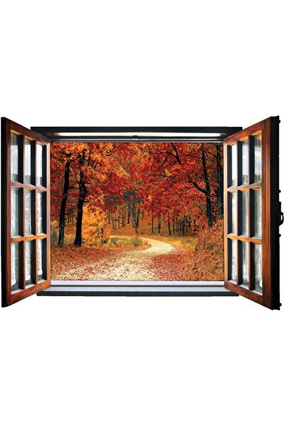 renkselart ملصق حائط للخريف على شكل شجرة النوافذ - 128
