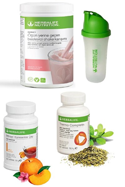 Herbalife Ahududu Beyaz Çikolata Shake 50 gr Şeftali Aromalı Çay Thermo Compl...