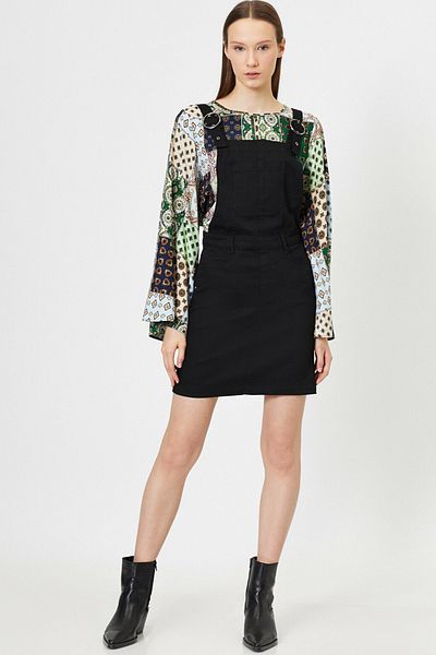 Koton Women's Black Pocket Detailed Dress