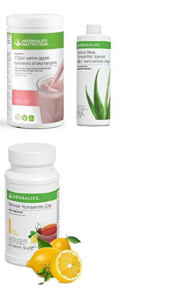 Herbalife Set Ahududu Beyaz Çikolata Shake Aloe Suyu 50 gr Limon Aromalı Çay