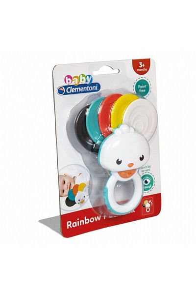 CLEMENTONI Unisex Baby White Rainbow Baby Rattle