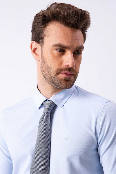 Pierre Cardin Cămașă pentru bărbați, albastru deschis, slim fit G021GL004.000770738