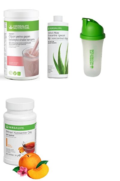 Herbalife Ahududu Beyaz Çikolata Shake - Aloe Suyu - 50 gr Şeftali Aromalı Ça...
