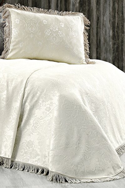 Nazik Home Sultan 4 Season Single Bedspread Set Light Beige