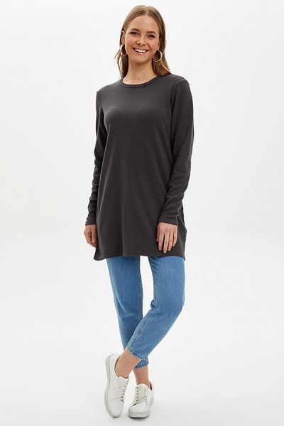 DeFacto Women's Anthracite Knitwear Tunic H3431AZ20AU