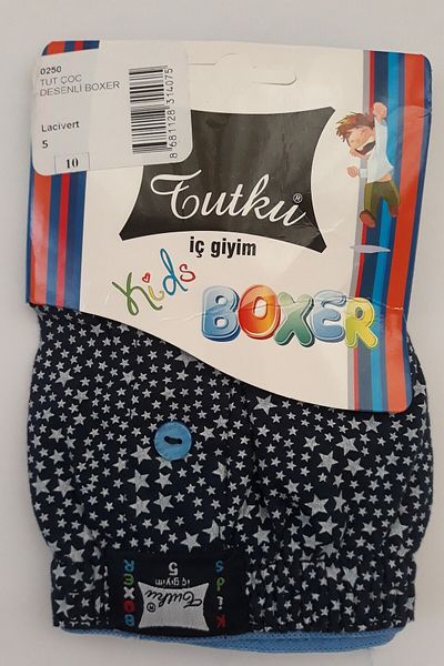 Tutku Boy's Navy Blue Boxer με κουμπιά 2 Συσκευασία