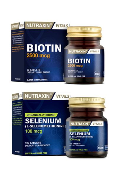 Nutraxin Biotin 2500Mcg+Selenium100Mcg- 50 TabletsVitaminandMineralSupplement