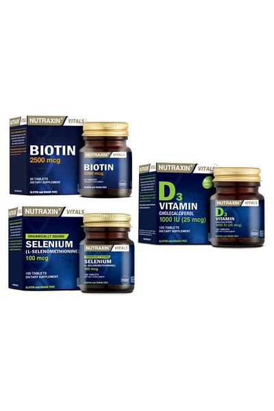Nutraxin Vitamin D3 - Biotin and Selenium Supplement