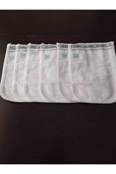 Kelebek Kese White Thin Bath Scrub 6 Pieces