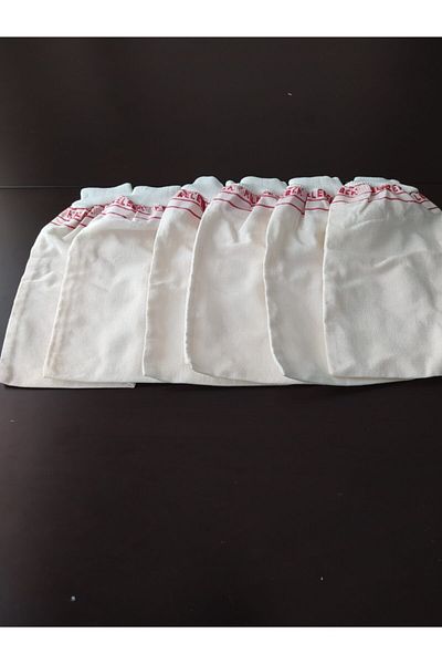 Kelebek Kese White 6 Pieces Elastic Thick Bath Scrub