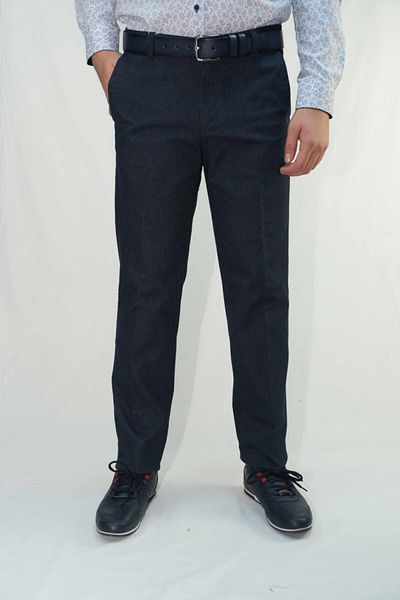 Bomonti Ανδρικό παντελόνι Navy Blue Classic Cotton Lycra Fishbone