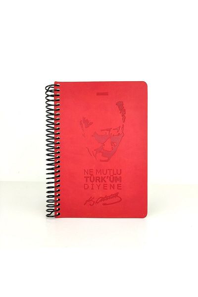 Gıpta Ataturk Themed Hard Faux Leather Covered Spiral 17x24 Check 120 Yp