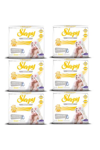 Sleepy Sensitive Wet Wipes Towel 3*50 Li 6 Pack 900 Uses