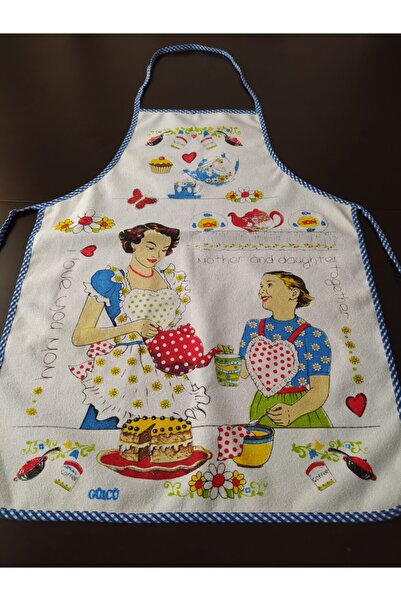 CEYDA مريلة مطبخ مكونة من قطعتين 100% قطن مقاومة للسوائل