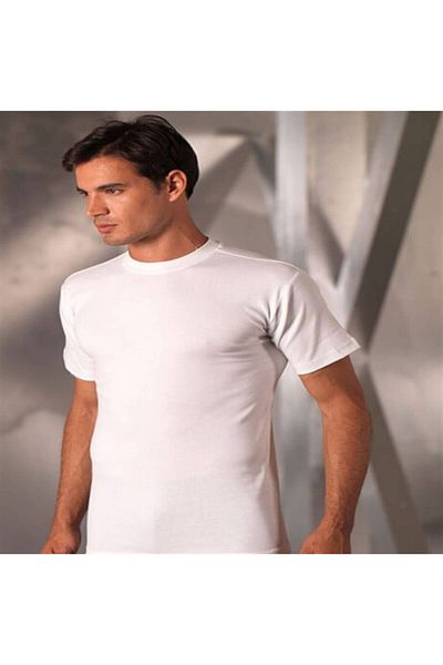 TekYıldız White Doctor Collar Men's Undershirt - Mmrlyldz50