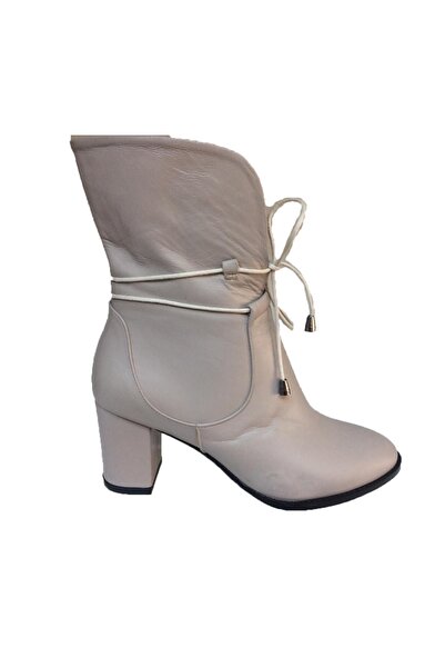 Elegan Kadın Gri Hakiki Deri Şık Bot