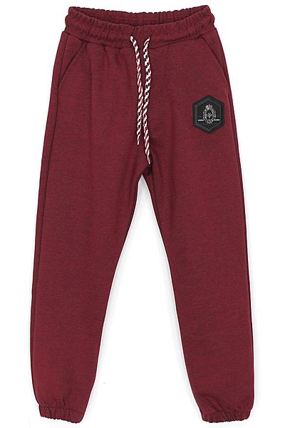 DobaKids Pantaloni de sport de culoare uni Bordeaux pentru băieți 4 - 12 ani