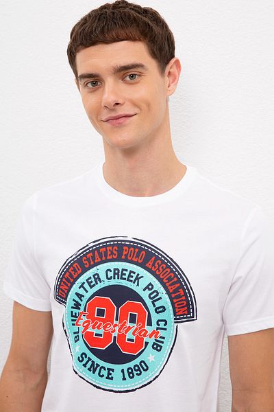 U.S. Polo Assn. Ανδρικό λευκό μπλουζάκι