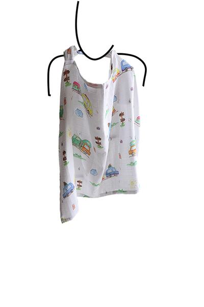 MAMMA VIA BABY مريلة الرضاعة الطبيعية من وايت كارافان مقاس 90×60 سم
