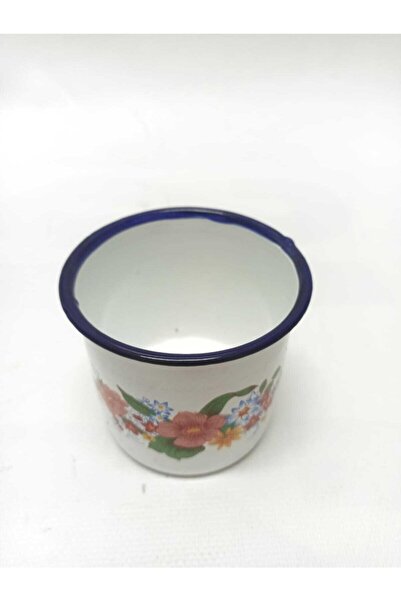 Yiğit Beyaz Emaye Kulplu Bardak Çinko Maşafa Kamp Bardağı 350 ml