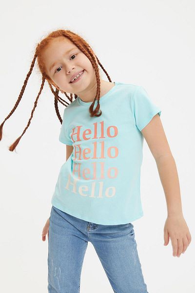 DeFacto Girl's Regular Fit Short Sleeve T-Shirt