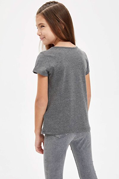 DeFacto Κοντομάνικο μπλουζάκι για κορίτσια με κανονική εφαρμογή