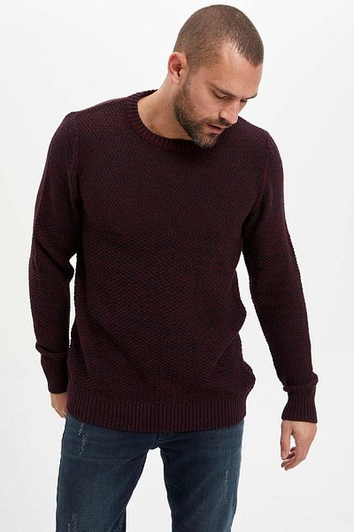 DeFacto Pulover de bază sezonier slim pentru bărbați H3465AZ.18WN.BR34