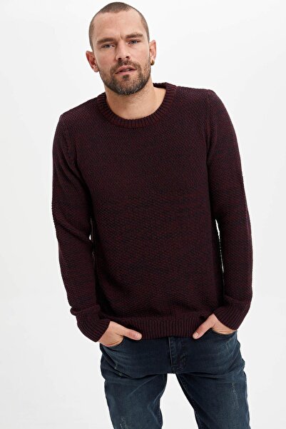 DeFacto Men's Slim Fit Seasonal Basic Sweater H3465AZ.18WN.BR34