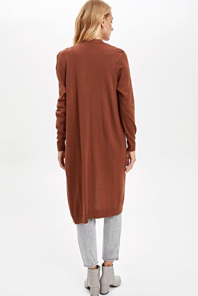 DeFacto Kadın Uzun Basic Triko Hırka