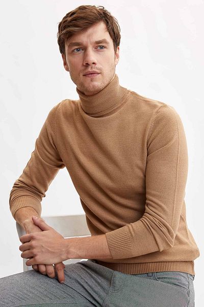 DeFacto Slim Fit Turtleneck Basic Knitwear Sweater