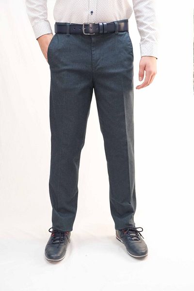 Bomonti Men's Black Classic Cotton Nucra Herringbone Winter Trousers