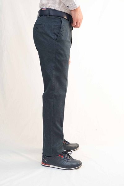 Bomonti Men's Black Classic Cotton Nucra Herringbone Winter Trousers