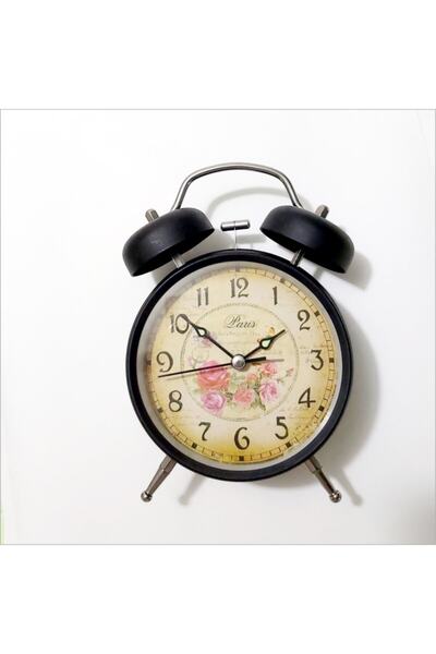 M3DECORİUM Gizli Led Işıklı Fosforlu Gerçek Zilli Çanlı Ayaklı Sessiz Saniyel...