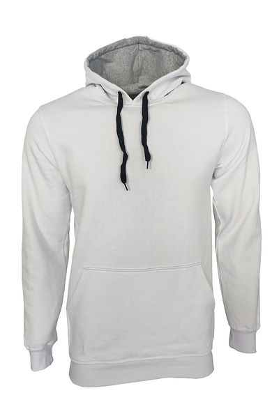 Raf Coll Φούτερ Unisex Λευκό Basic με κουκούλα με τσέπη