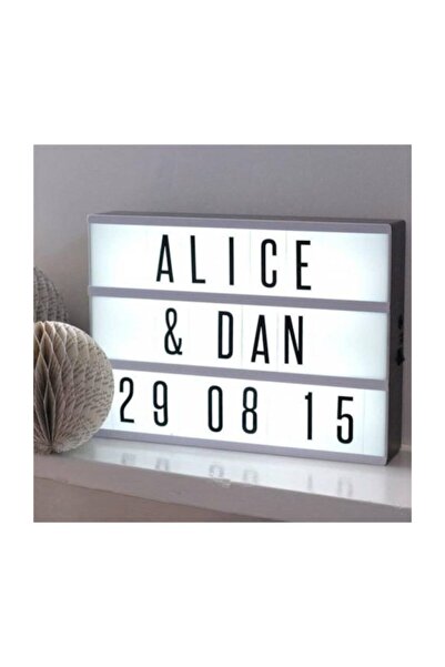 MOBGİFT A4 Işıklı Harfli Dekoratif Led Pano Lightbox Usb Girişli