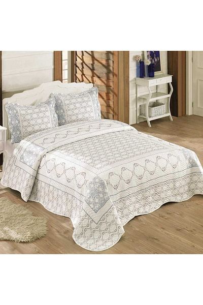 Örtüm Lisa Double Quilted Bedspread Set - Blue