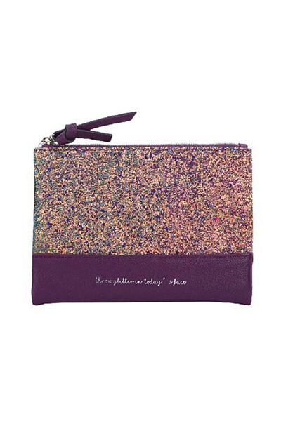 Pyrus Purple Sequin Women's Portfolio Pencil Bag