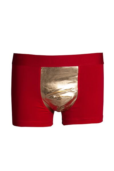 COTBOXER Men's Fancy Boxers - Red and Gold Trim