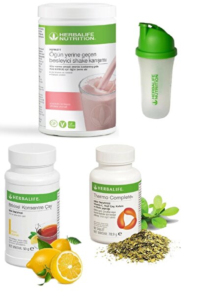 Herbalife Set Ahududu Beyaz Çikolata Shake 50 gr Limon Aromalı Çay  Thermo Co...
