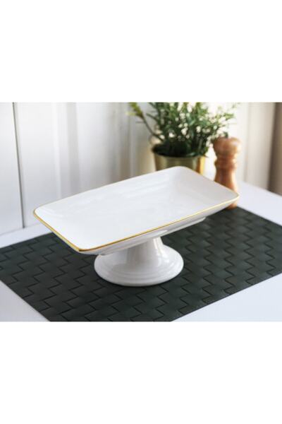 IŞILTISHOPPİNG Gönül White Gold Footed Chocolate Plate